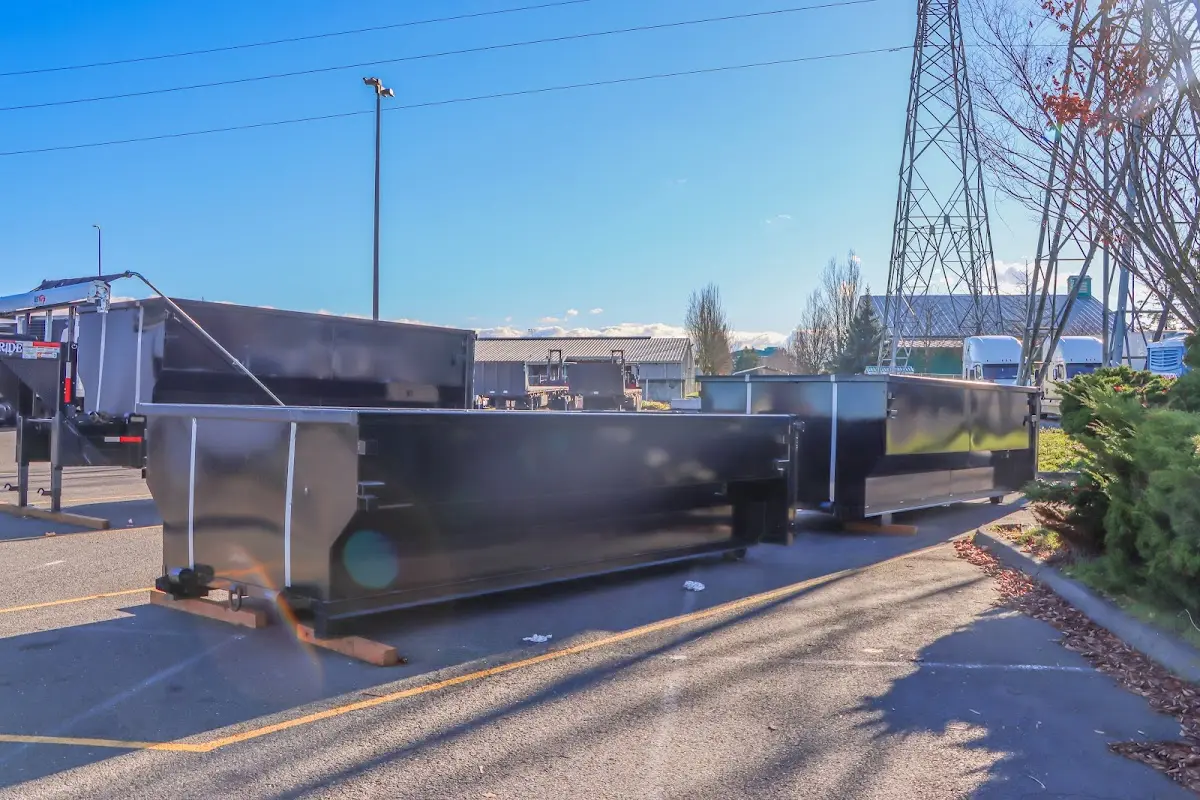 Roll-off dumpster ready for waste disposal at job site for Residential Dumpster Rental in Rainbow Springs